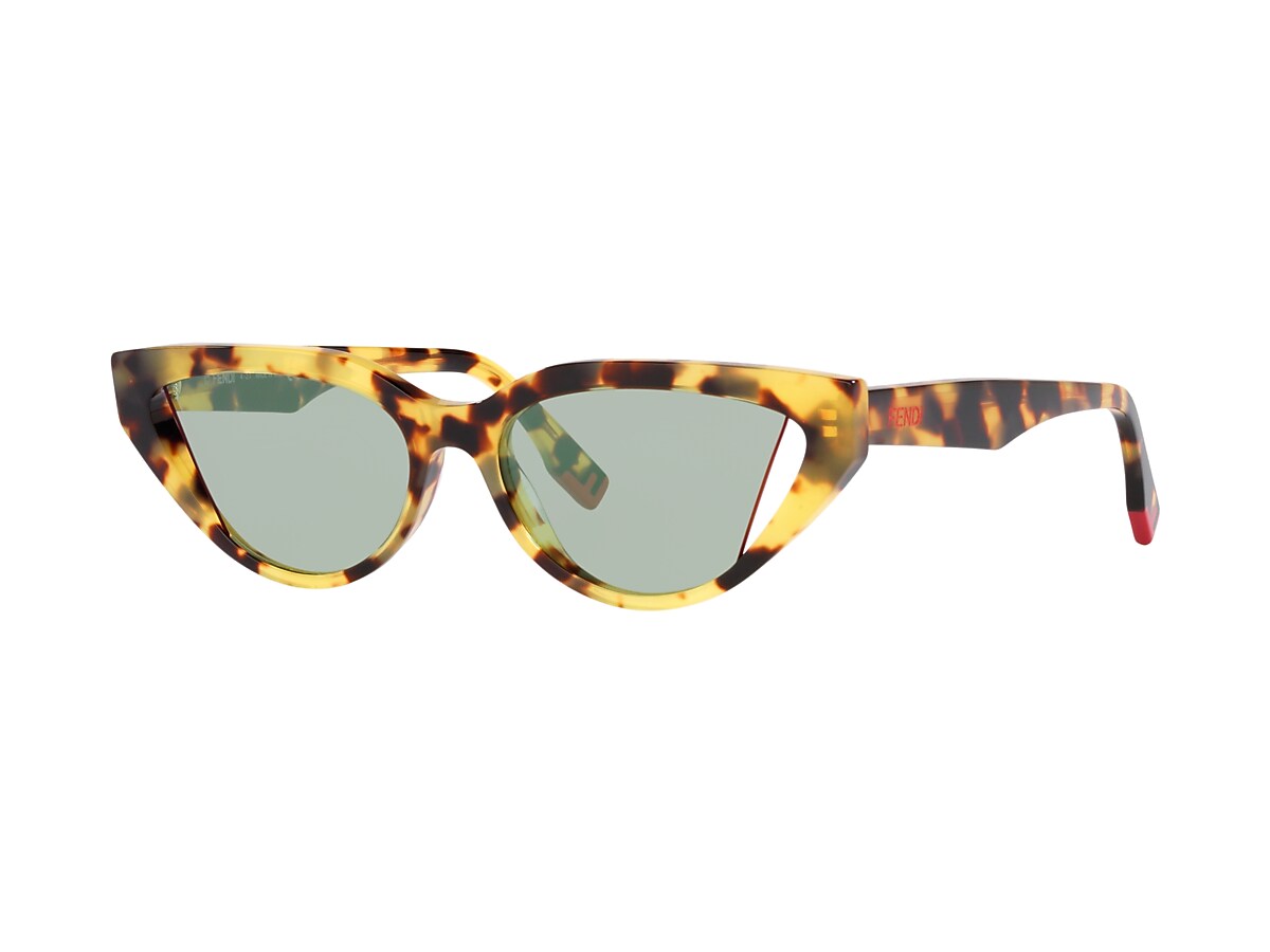 FENDI FE40009I Tortoise - Women Sunglasses, Green Lens