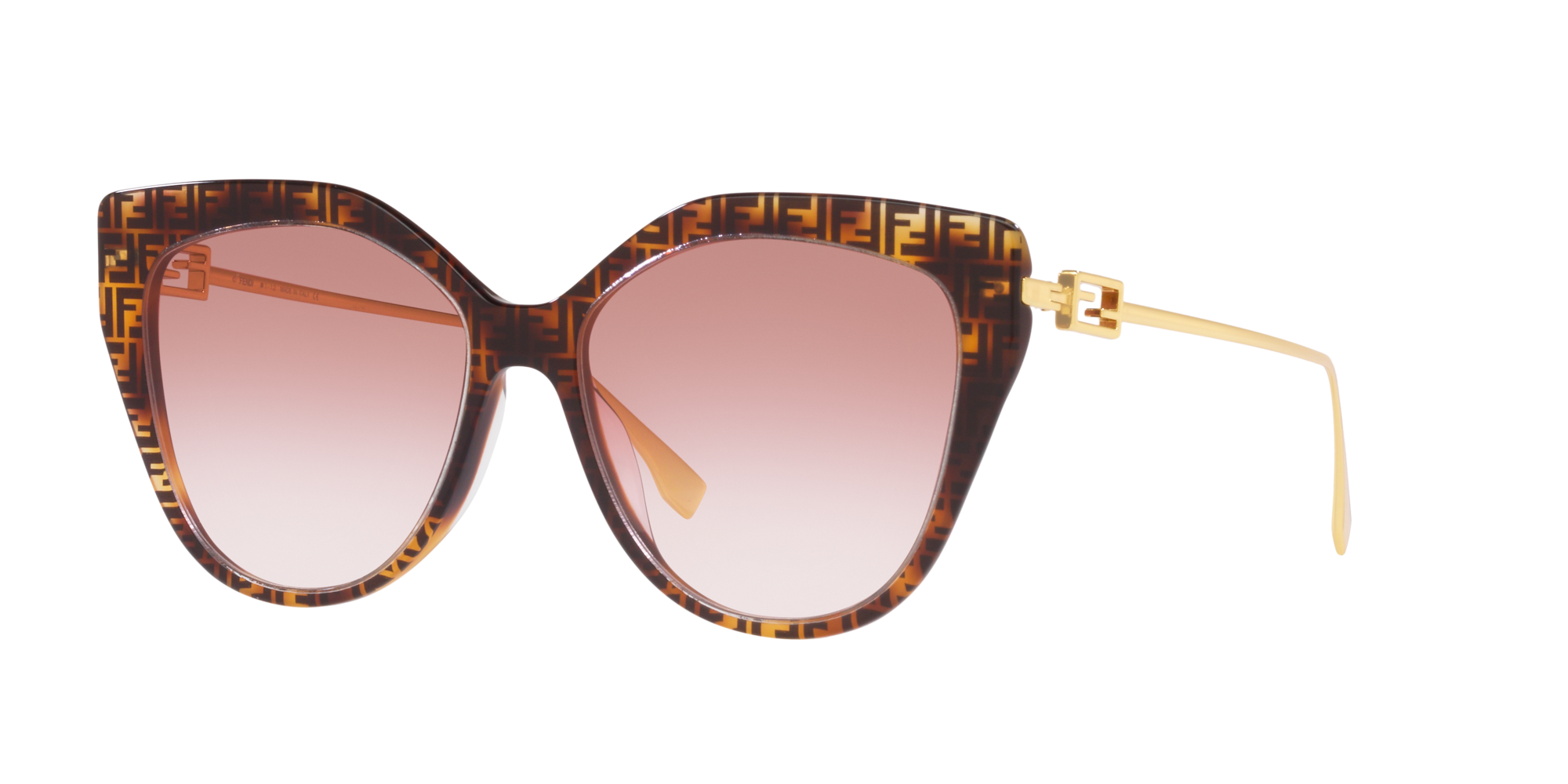 Fendi FE40067U 99 Pink & Gold Shiny Sunglasses | Sunglass Hut USA