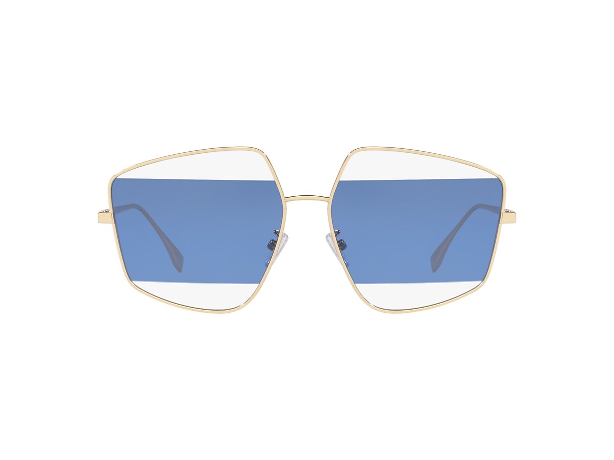 FENDI FE40016U Gold Women Sunglasses Blue Lens