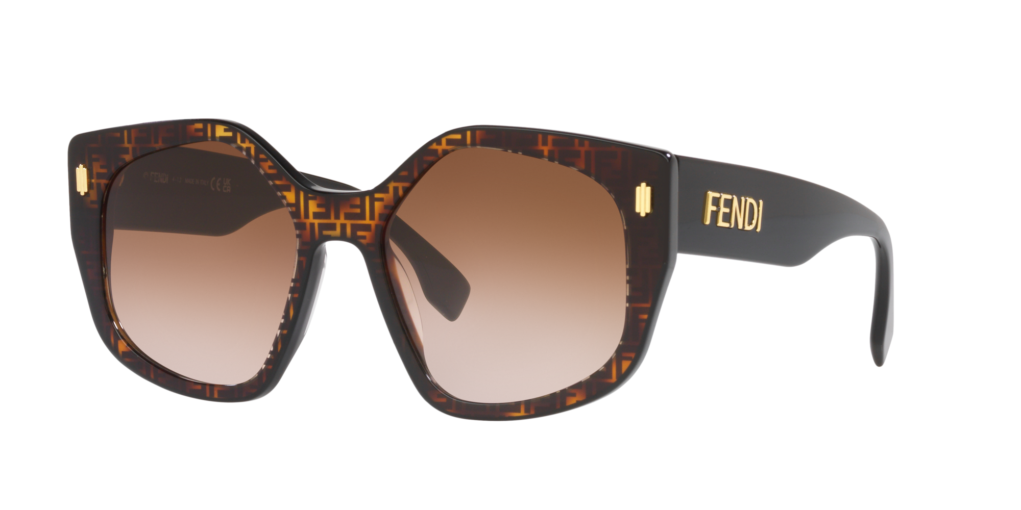 Fendi FE40086I 55 Brown & Black Shiny Sunglasses | Sunglass Hut United  Kingdom