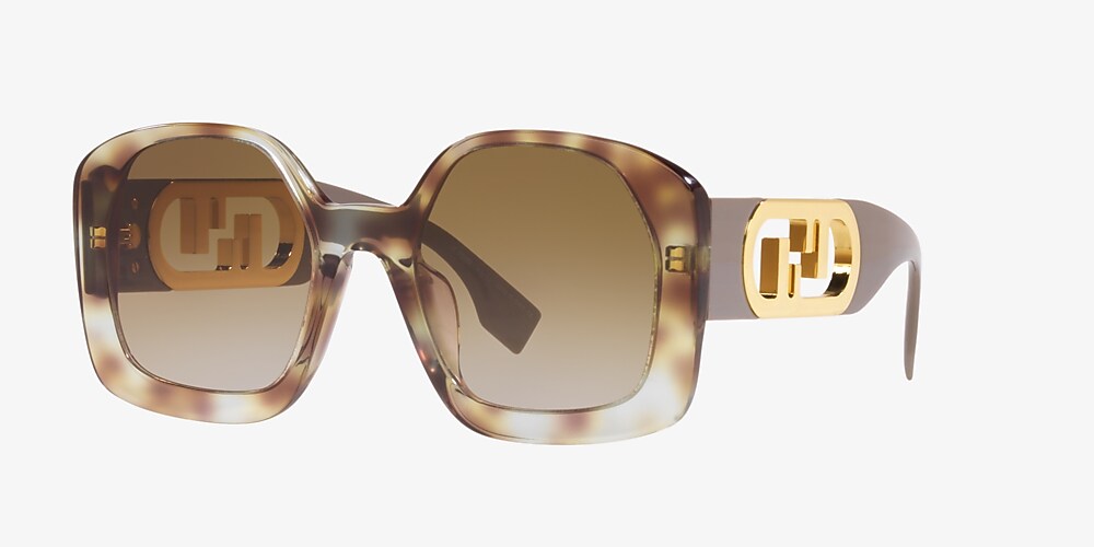Fendi FE40048U 54 Brown & Tortoise Sunglasses | Sunglass Hut ...