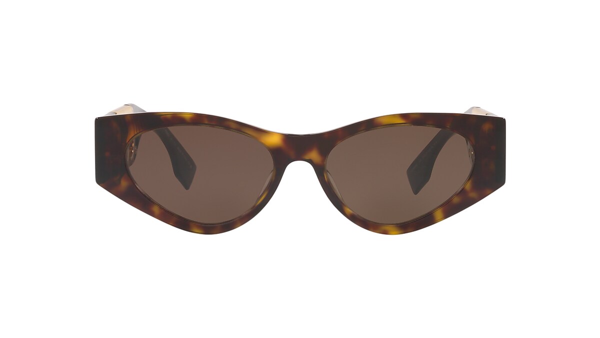 Fendi FE40049I 54 Brown & Brown Tortoise Sunglasses | Sunglass Hut USA