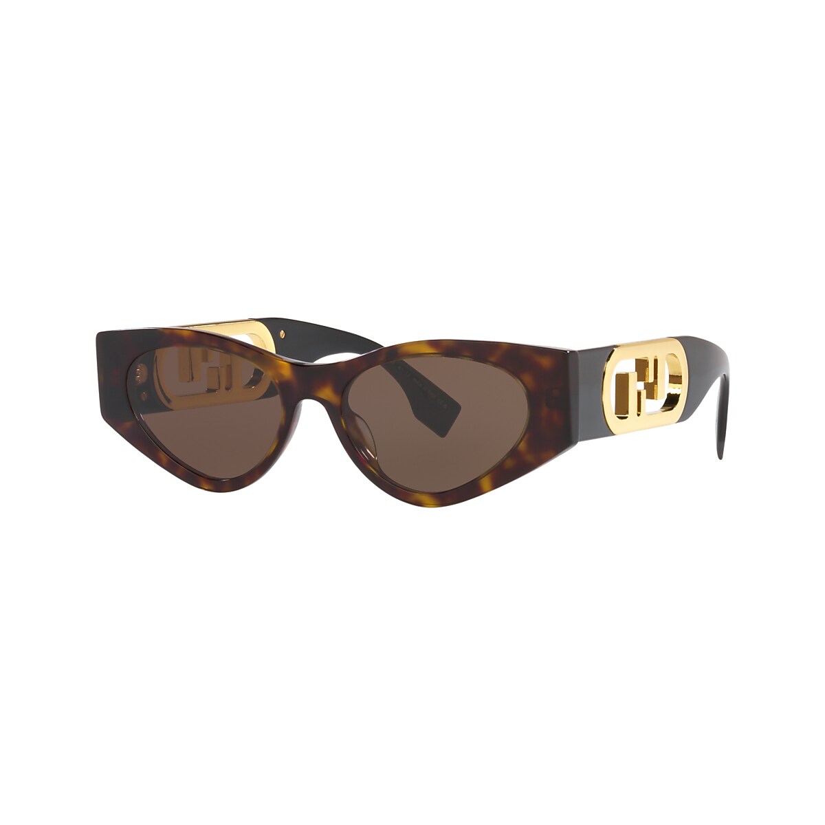 Fendi FE40049I 54 Brown & Brown Tortoise Sunglasses | Sunglass Hut USA