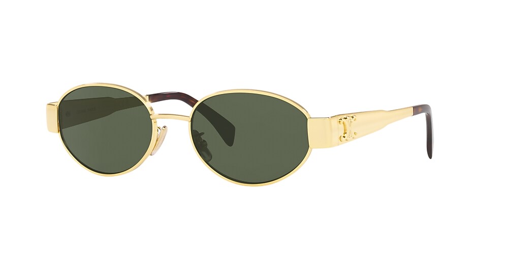 Celine CL40235U 54 Green Gold Shiny Sunglasses Sunglass Hut