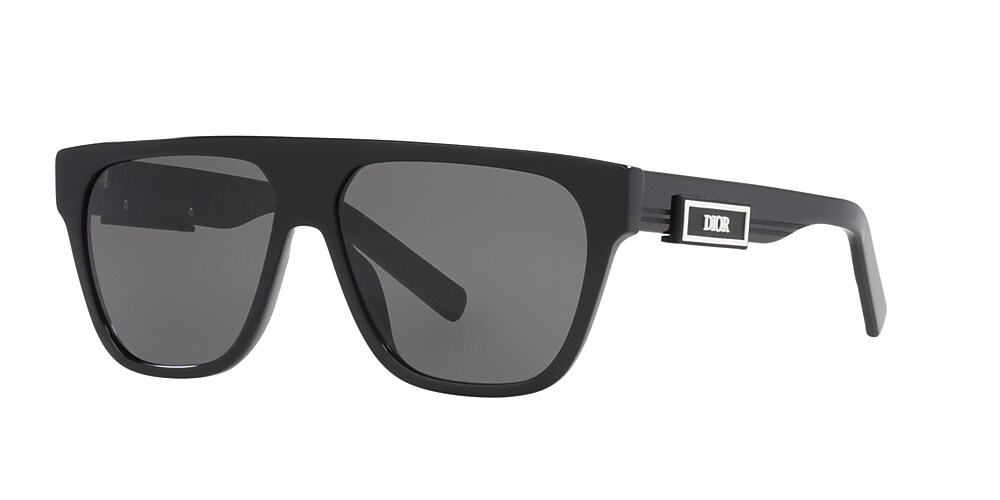 DIOR Dior B23 S3 57 Smoke & Black Shiny Sunglasses | Sunglass Hut