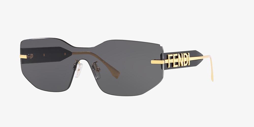 Fendi FE40066U 99 Grey u0026 Gold Shiny Sunglasses | Sunglass Hut USA