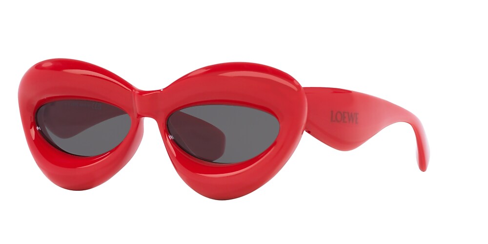 Loewe LW40097I 55 Gris Rouge brillant Lunettes de soleil