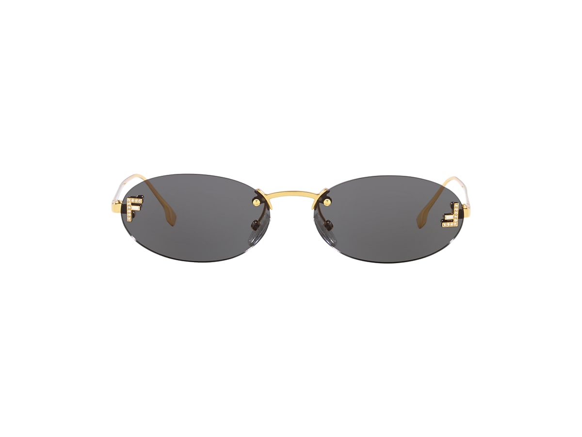 FENDI FE4075US Gold Shiny - Woman Sunglasses, Grey Lens