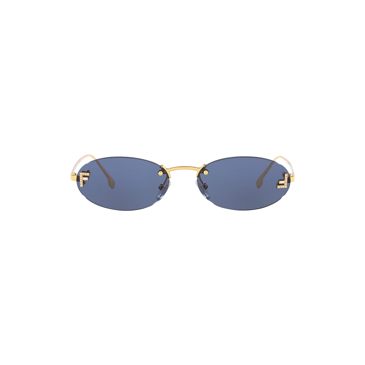 Fendi Men's Monogram Lens Metal Round Sunglasses
