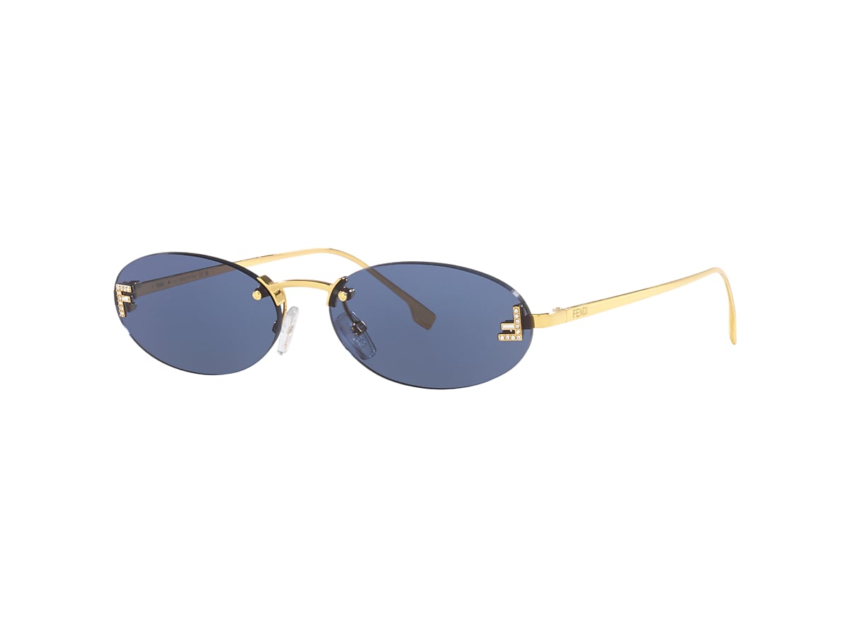 Fendi Blue almost black frame Sunglasses Oval made in Italy .7545 COL 955  EUC