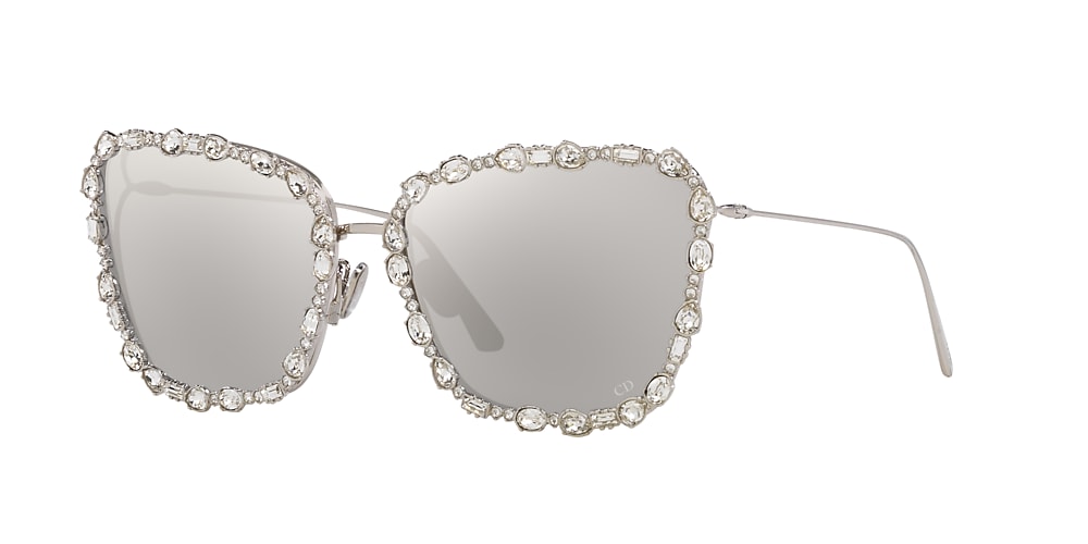 DIOR Miss Dior B2U Swaroski 63 Silver & Shiny Silver Sunglasses 