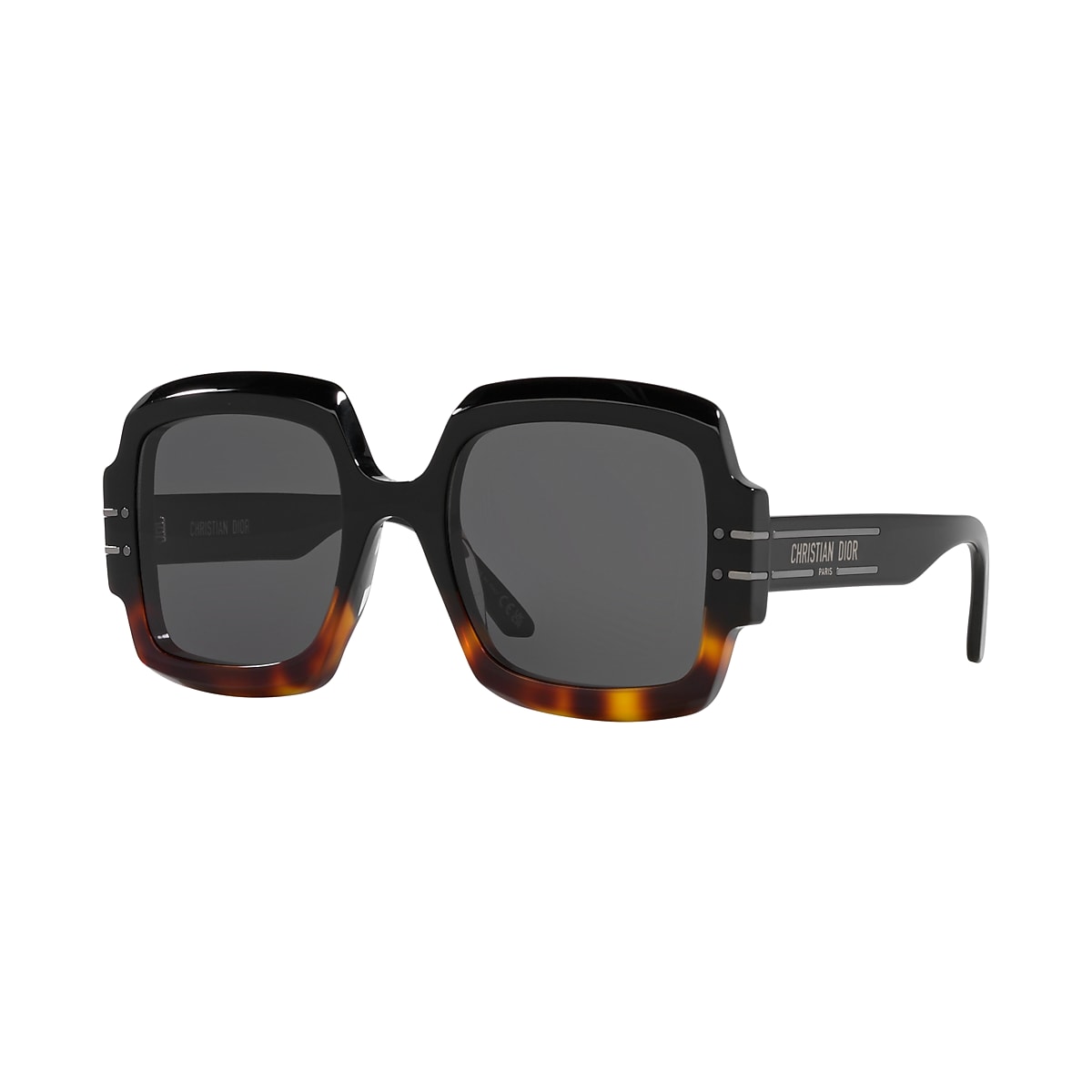 DIOR DiorSignature Shiny Black - Female Luxury Sunglasses, Smoke Lens