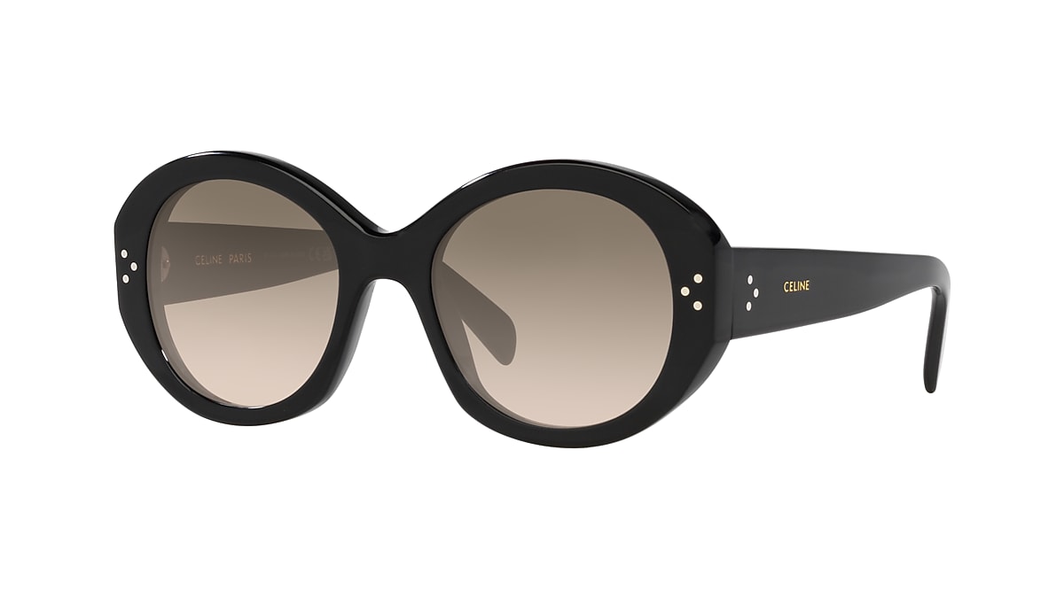 CELINE CL40240I Black Shiny - Woman Luxury Sunglasses, Blue Lens