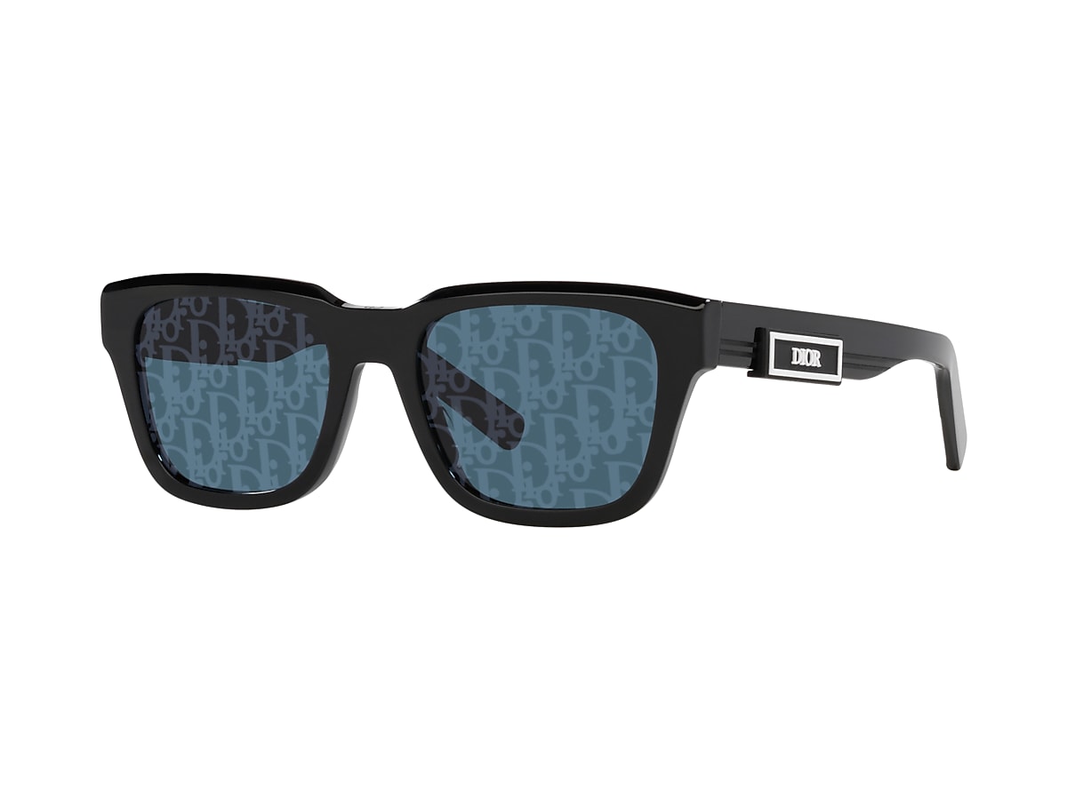 DIOR DiorB23 S1I Black - Man Luxury Sunglasses, Blue Lens