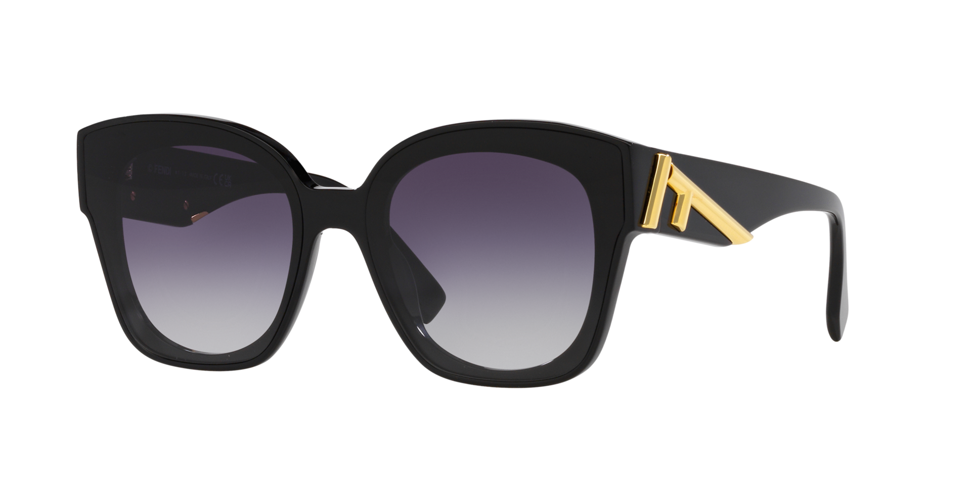 Fendi Black Frame Sunglasses with Purple Lenses Fendigraphy - Black | FENDI US main image 4