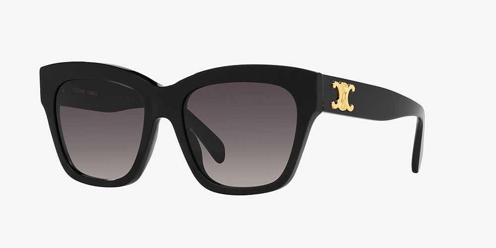 Celine Triomphe 55mm Gradient Square Sunglasses In Shiny Beige / Gradient  Brown