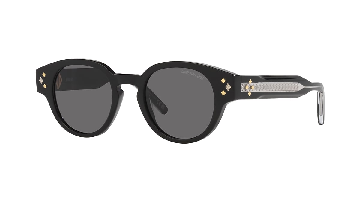 DIOR CD Diamond R2I Black - Man Luxury Sunglasses, Grey Lens