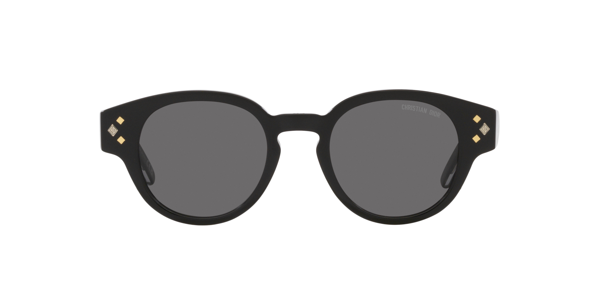 Dior Cd Diamond R2i Acetate And Silver-tone Round-frame Sunglasses In Grey
