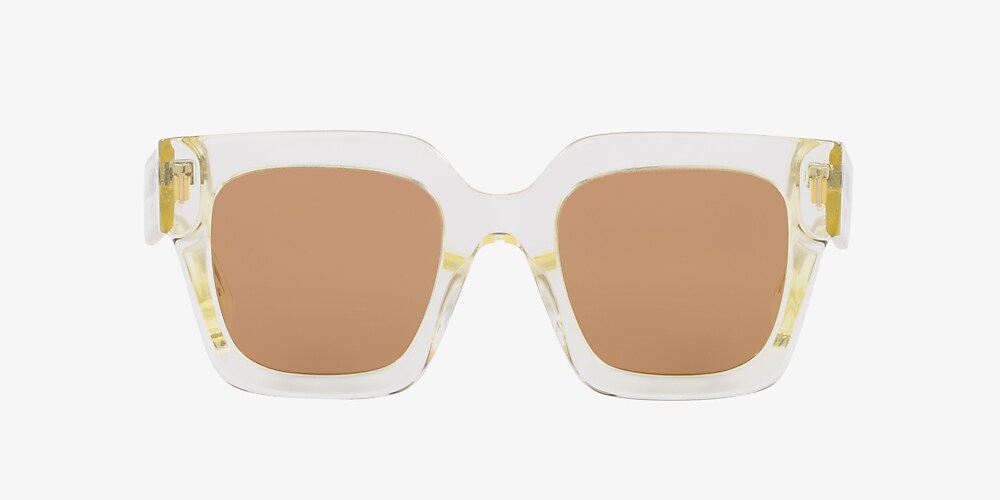 FENDI EYEWEAR Oversized square-frame acetate and gold-tone sunglasses