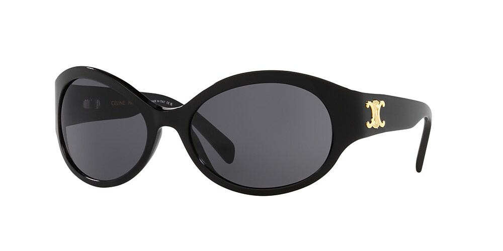 Celine Triomphe CL40271I 62 Grey & Black Sunglasses | Sunglass Hut 