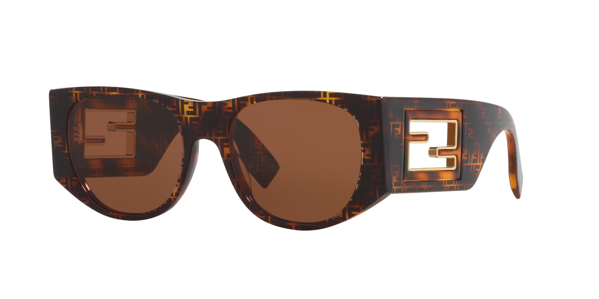 Shop Fendi Woman Sunglass Baguette Fe40109i In Brown