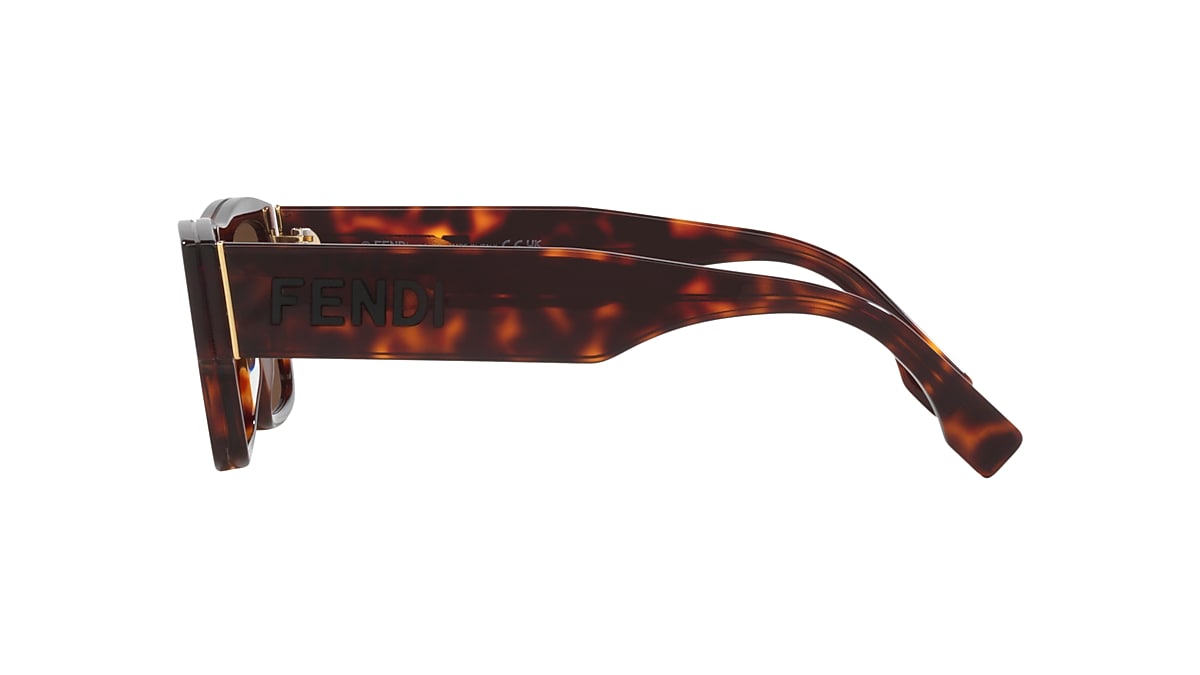 Fendi Signature Fe40118I 53 Brown & Tortoise Red Sunglasses 