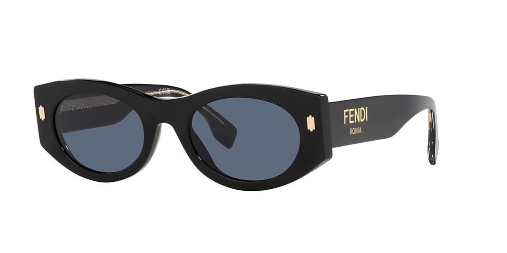 Fendi Fendi Roma Fe40125I 52 Blue & Black Shiny Sunglasses | Sunglass ...