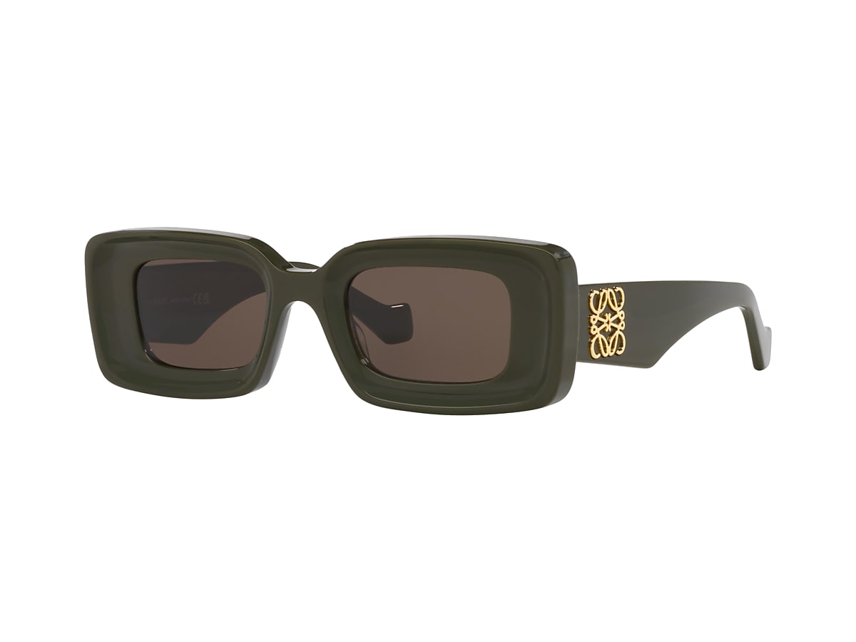 Loewe Anagram Lw40101I 46 Brown & Green Dark Sunglasses | Sunglass 