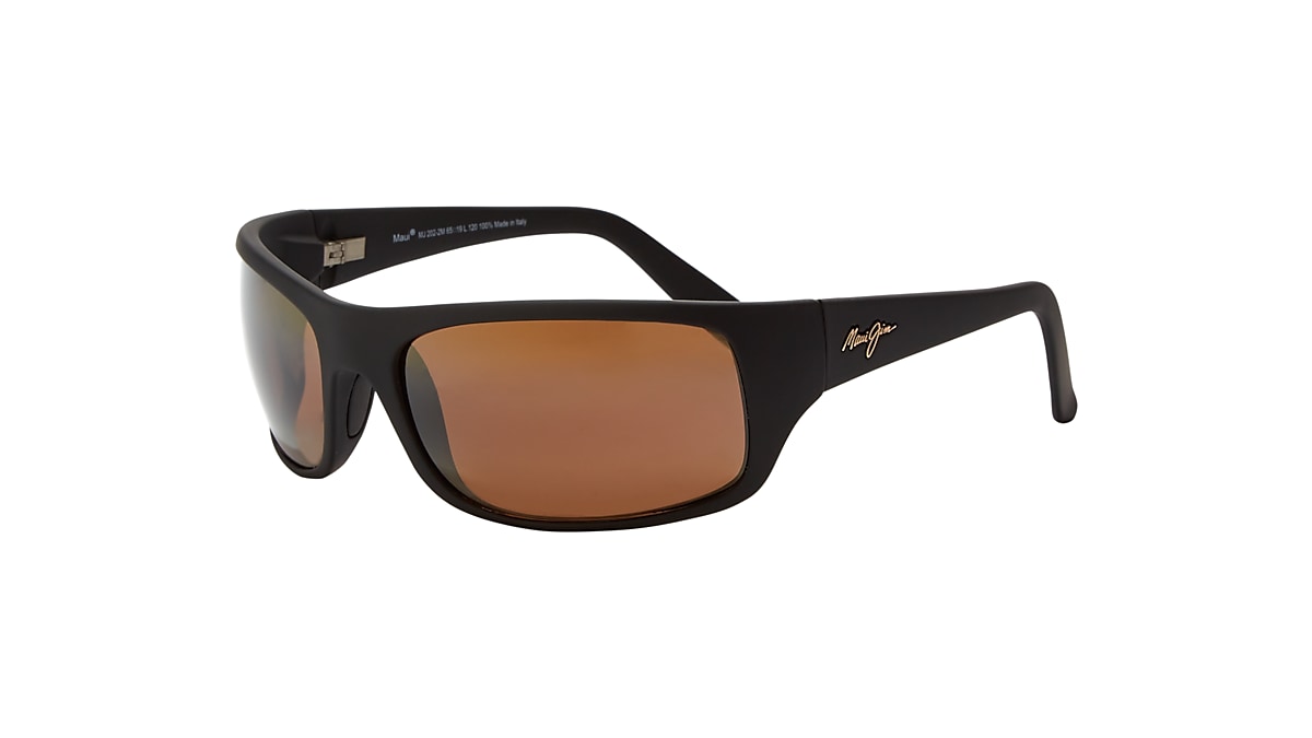  Maui Jim Men's and Women's Hookipa Polarized Rimless Sunglasses,  Gloss Black/HCL® Bronze, Large : Sports & Outdoors