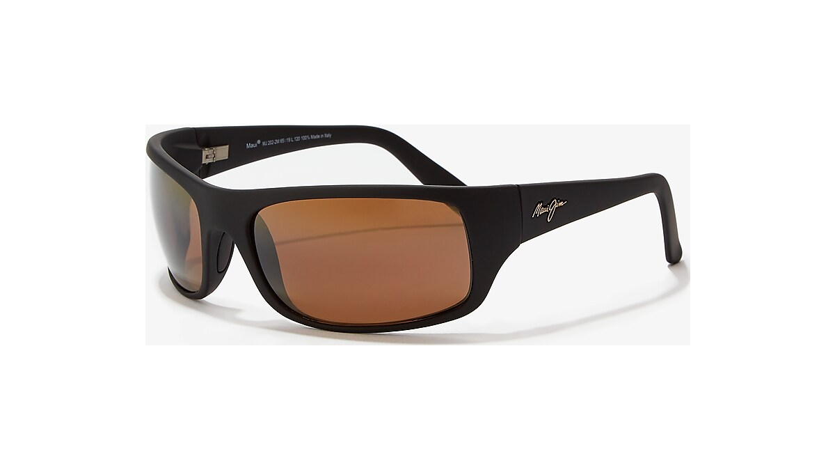 マウイジム メンズ サングラス・アイウェア アクセサリー Maui Jim Peahi Polarized Sunglasses Matte  Black Rubber HCL Bronze 通販