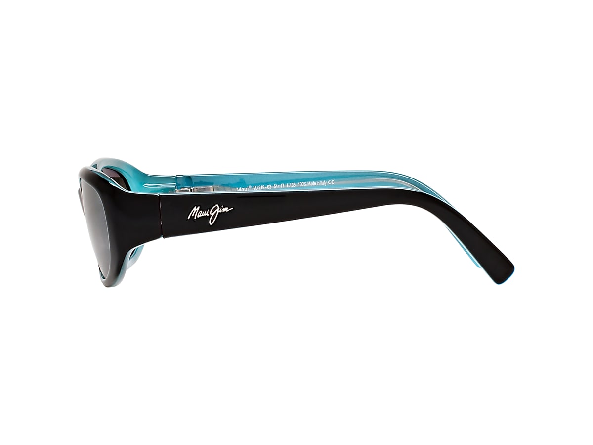 MAUI JIM 219 Black & Blue - Female Sunglasses, Grey Mirror Polar Lens