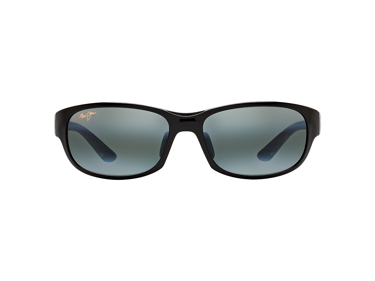 Maui Jim Twin Falls 63 Grey Mirror Polar & Black Shiny Polarized