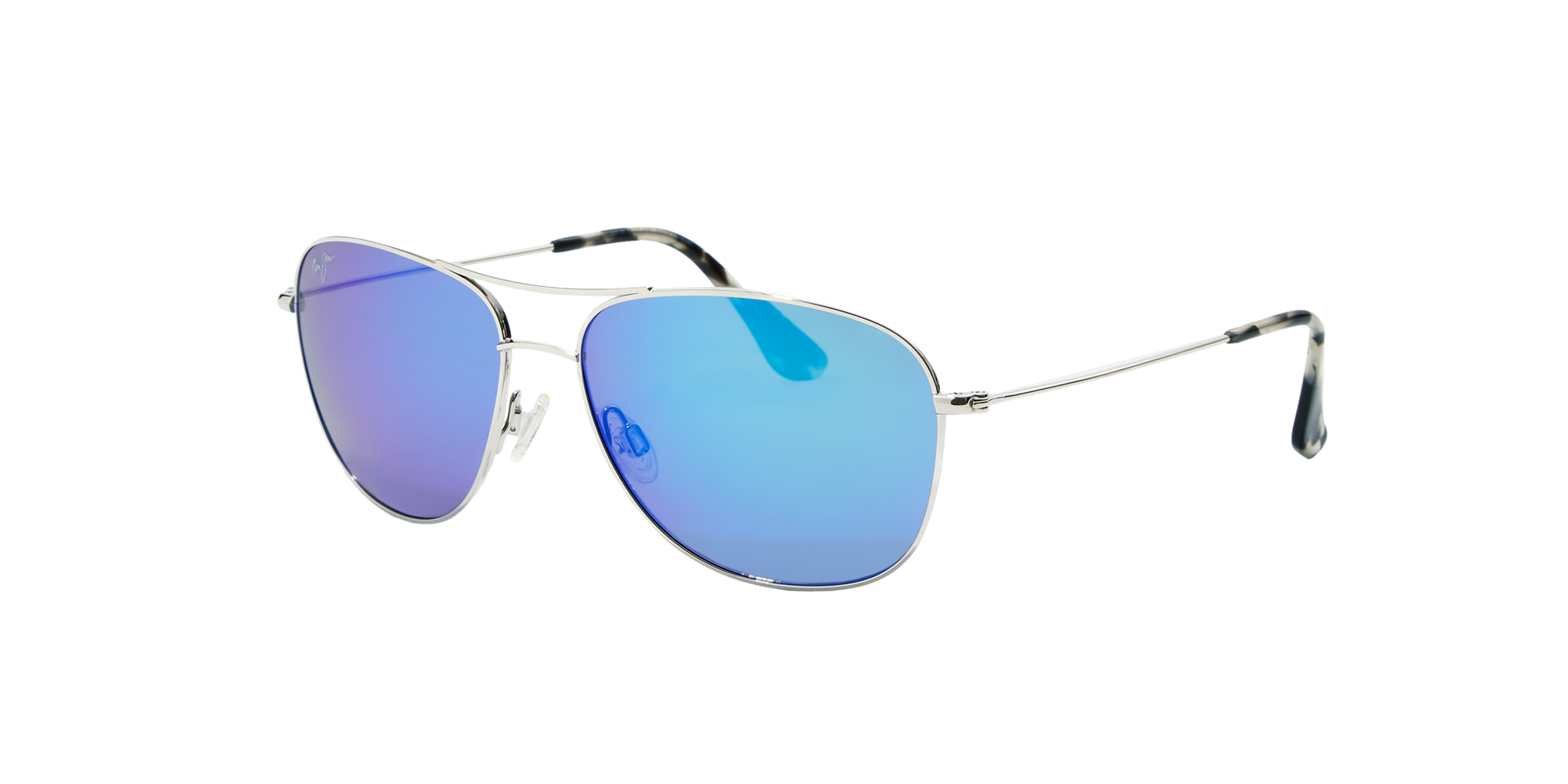 MAUI JIM Cliff House - Old Silver - Unisex Sunglasses, Blue Hawaii Mirror  Polarized Lens