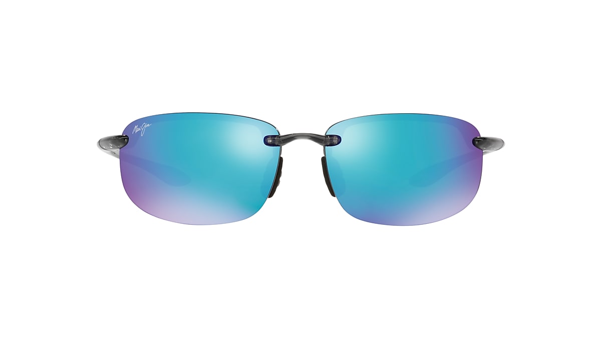 Maui Jim Hookipa 64 Hut | Grey Mirror Polarized USA Sunglass Hawaii Polarized & Sunglasses Blue