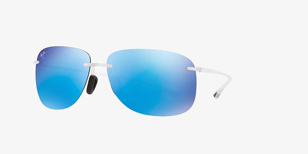 Hut Jim Polarized USA 62 Sunglasses Mirror Clear | Sunglass Maui & Polarized Hikina Hawaii Blue