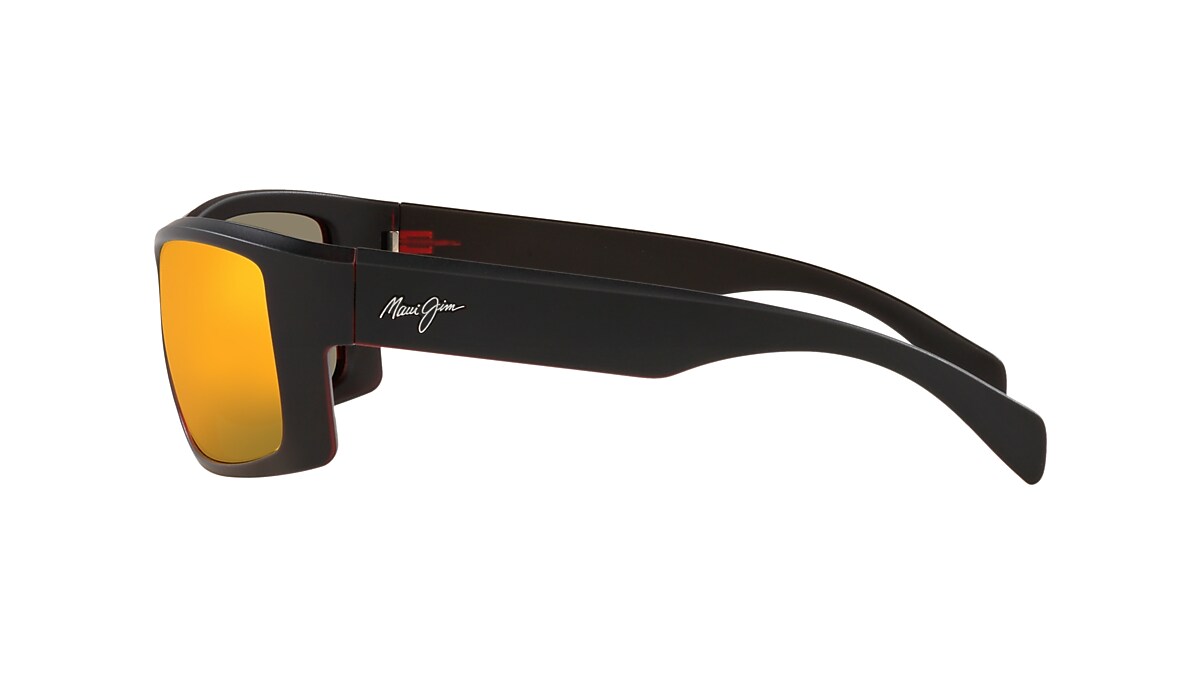 Maui Jim Equator 681 Glass Polarized Sunglasses - Black/Red/Hawaii Lava  Mirror - Large