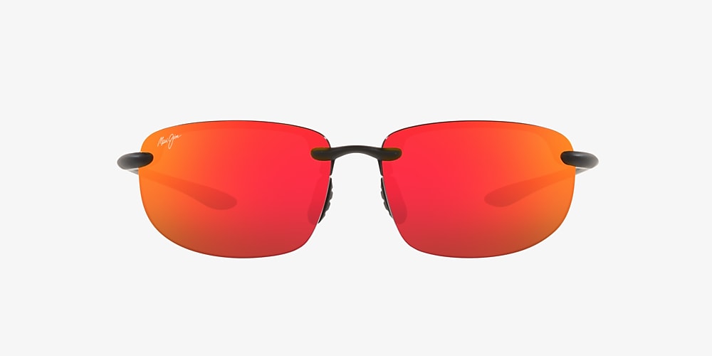 MAUI JIM Unisex Sunglasses HOOKIPA ASIAN FIT - Frame: Black Matte, Lens: Red, OS