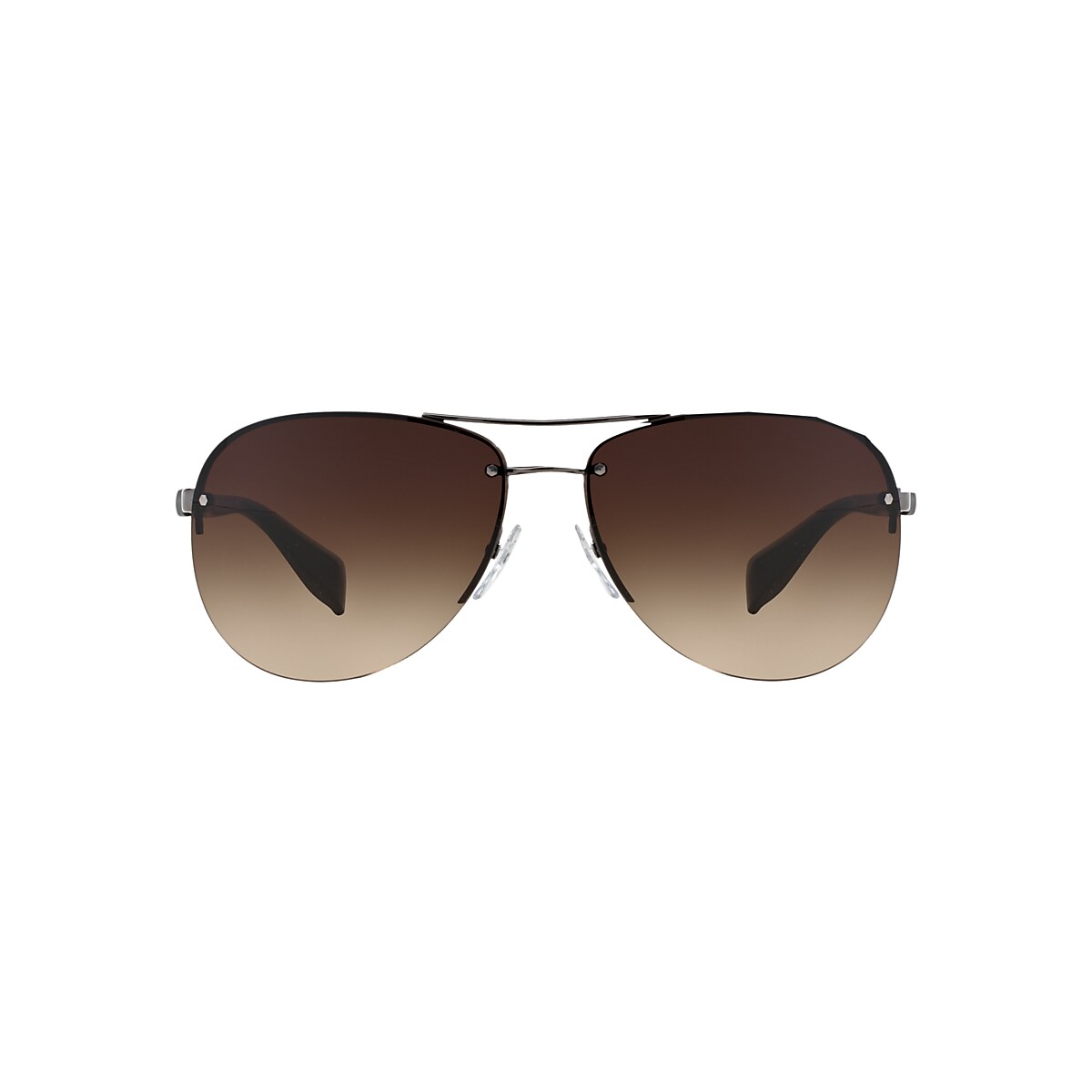 Prada Linea Rossa PS 56MS 65 Brown Gradient Gunmetal Sunglasses