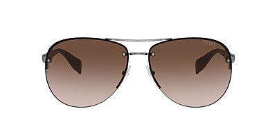 Prada Linea Rossa PS 56MS 65 Brown Gradient Gunmetal Sunglasses