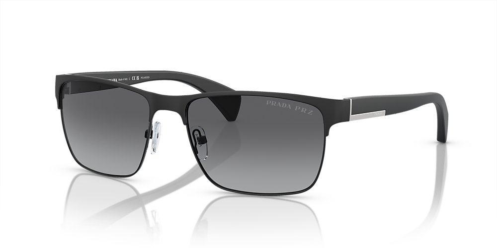 Prada PR 51OS Conceptual 58 Polar Gray Gradient & Matte Black/Black  Polarised Sunglasses | Sunglass Hut Australia