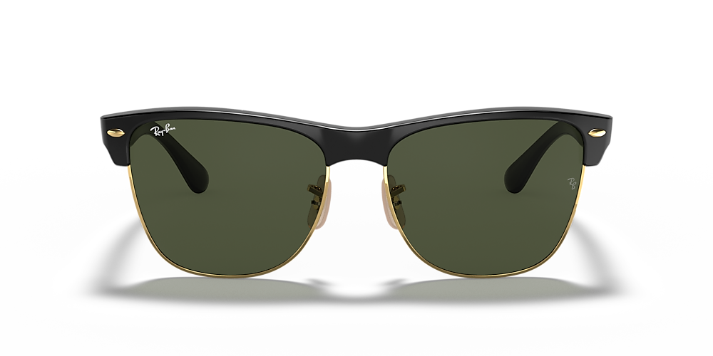 Ray-Ban RB4175 Clubmaster Oversized 57 Green Classic G-15 & Black On Gold  Sunglasses | Sunglass Hut USA