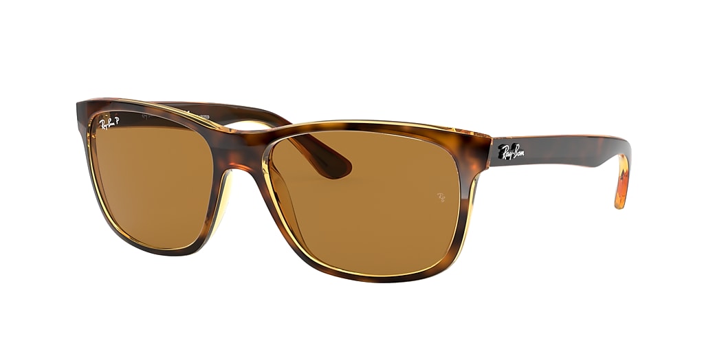 Ray-Ban RB4181 57 Brown & Light Havana Polarized Sunglasses | Sunglass ...