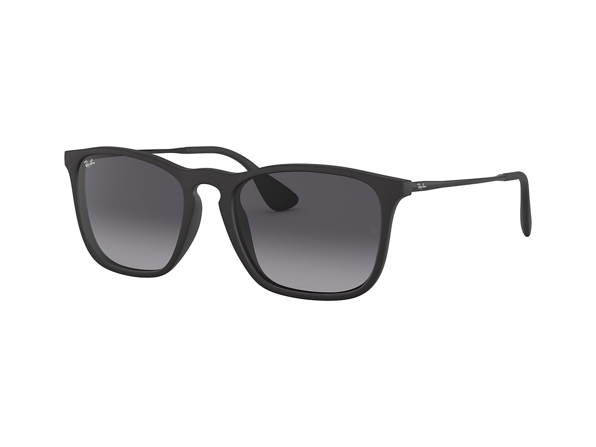 Ray-Ban RB4187 Chris 54 Light Grey Gradient Dark Grey & Black Sunglasses |  Sunglass Hut USA