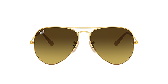 Mamut regalo Campo de minas Ray-Ban RB3025 Aviator Gradient 55 Light Brown & Gold Sunglasses | Sunglass  Hut USA