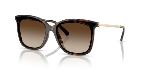 Óculos de sol Michael Kors Zermatt MK2079U, formato quadrado, armação em acetato preto, lente cinza degradê