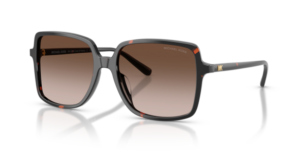 Óculos de sol Michael Kors Isle of Palms MK2098U, formato quadrado, armação em acetato tartaruga, lente marrom degradê