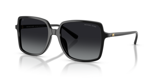 Óculos de sol Michael Kors Isle of Palms MK2098U, formato quadrado, armação em acetato cinza, lente cinza espelhada