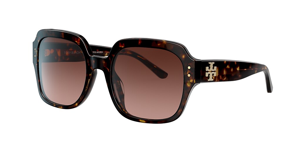 Tory Burch TY7143U Brown Gradient & Tortoise Polarized Sunglasses ...