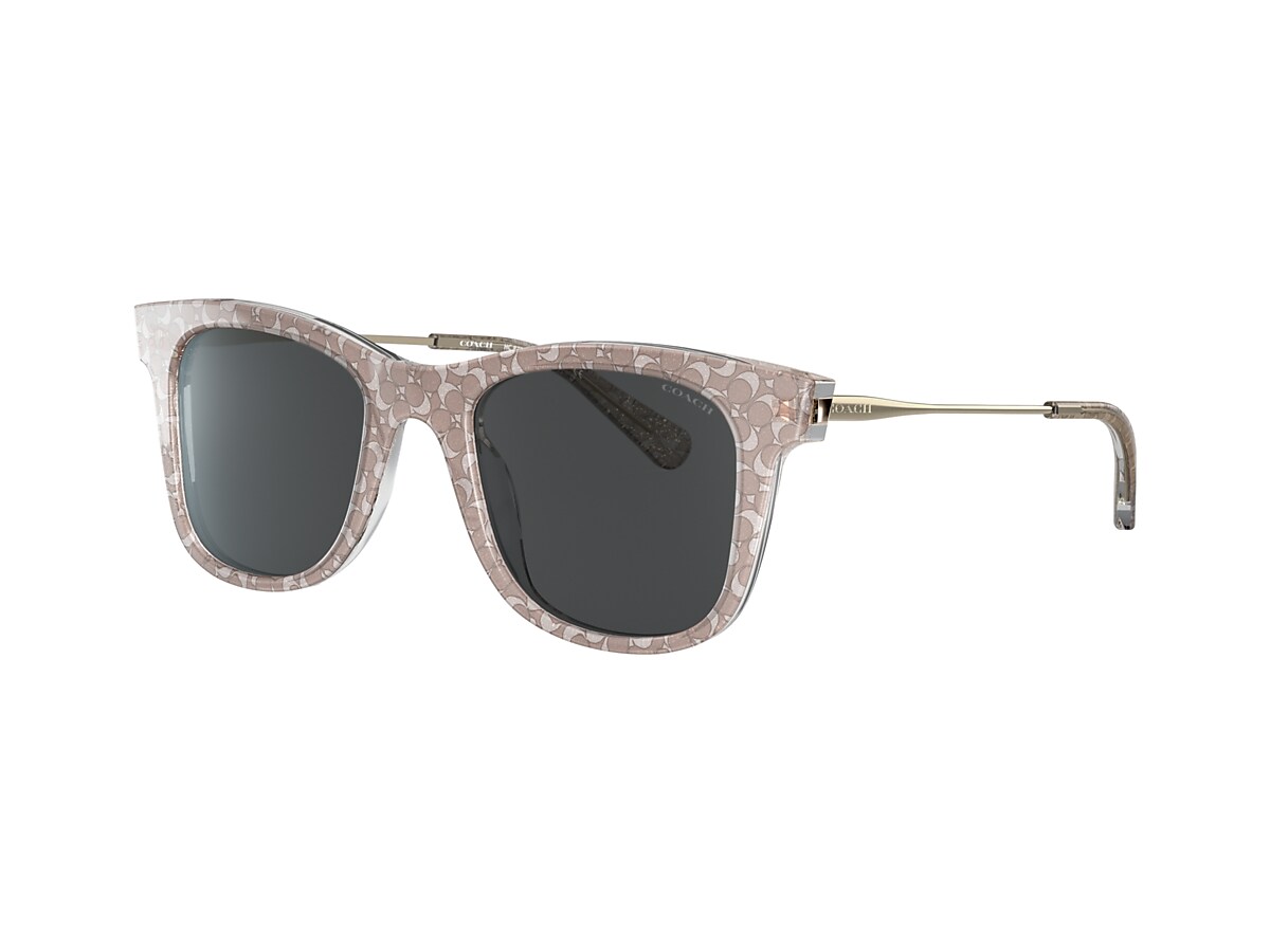 COACH HC8290 L1135 Grey Glitter Signature C - Woman Luxury Sunglasses, Grey  Lens