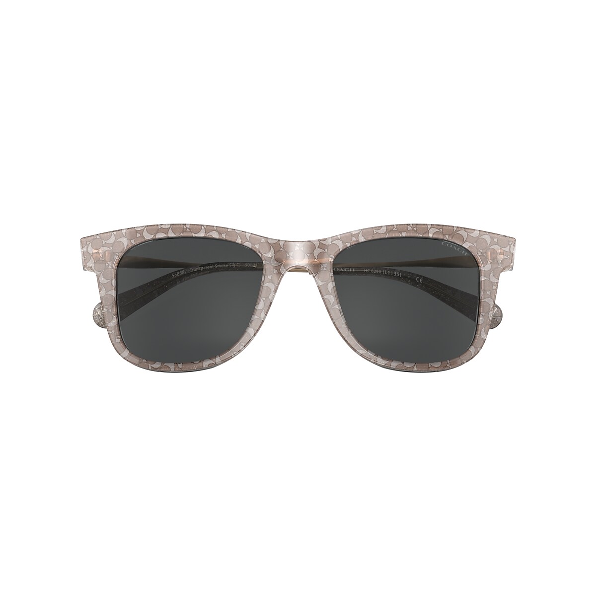 Coach HC8290 L1135 50 Grey & Grey Glitter Signature C Sunglasses 